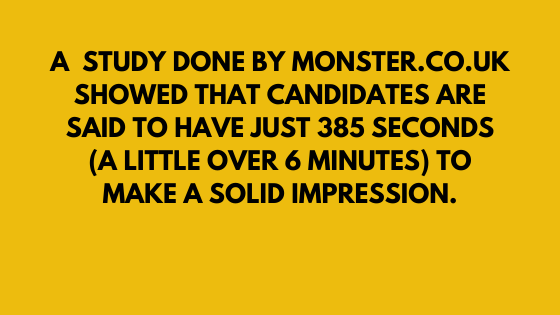 Candidates have just over 6 minutes to make a first impression in an interview. When you answer "tell me about yourself" your first few moments really matter.