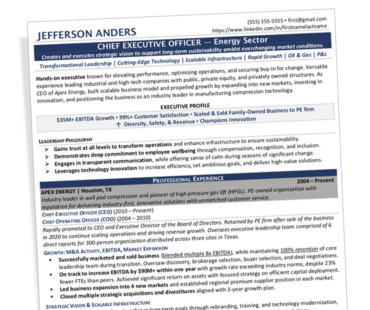 Preview Chief Executive Officer -- Energy Sector