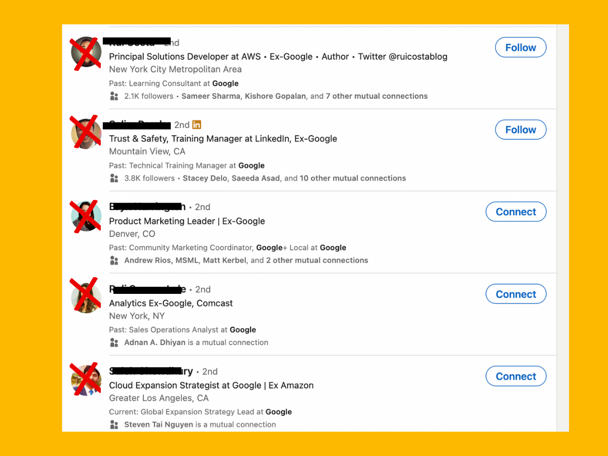 Sexy -ex LinkedIn profile search results